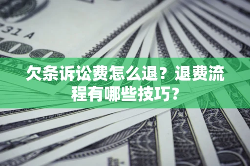 北京欠条诉讼费怎么退？退费流程有哪些技巧？